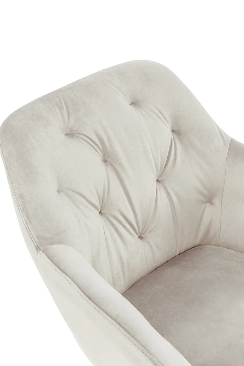 Armlehnstuhl Creme Samt, Ansicht 4