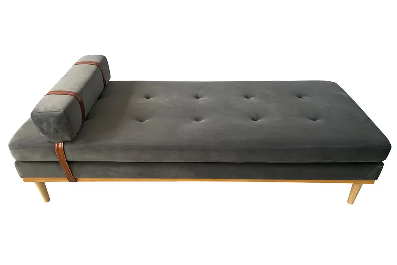 William Daybed Samt, Grau/Natur
