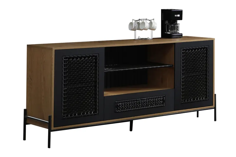 Boston Sideboard Natur/Schwarz