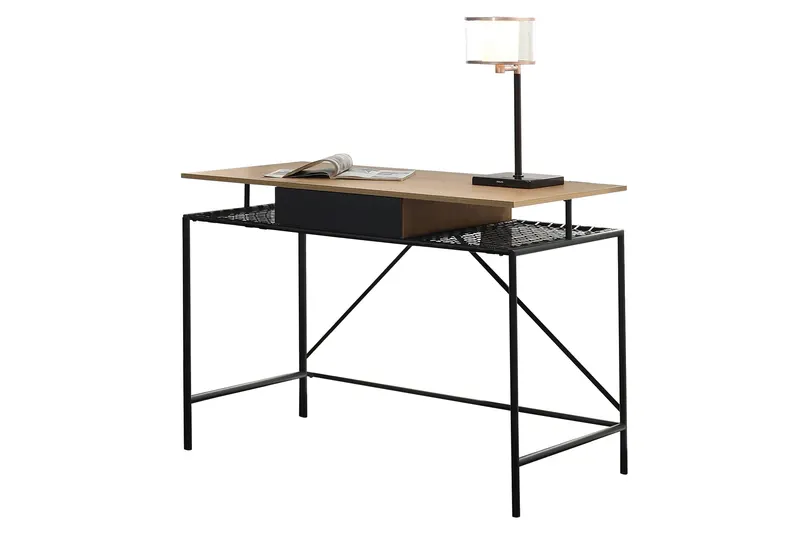 Boston Schreibtisch Natur/Schwarz, Natur, Schwarz