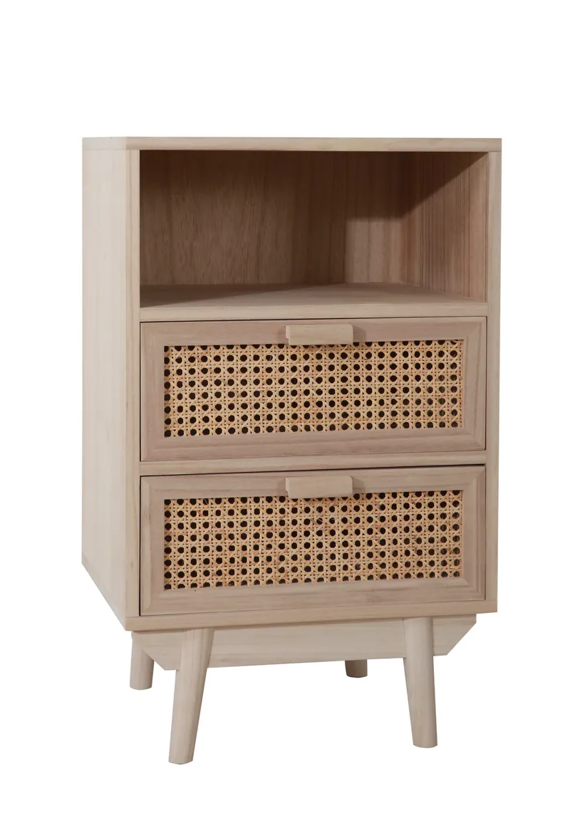 Svea Kommode 42 × 36 cm mit Rattangeflecht, Natur