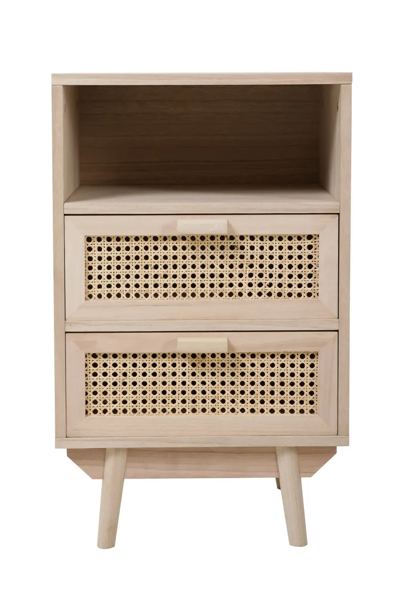 Kommode 42 × 36 cm mit Rattangeflecht, Natur, Ansicht 3
