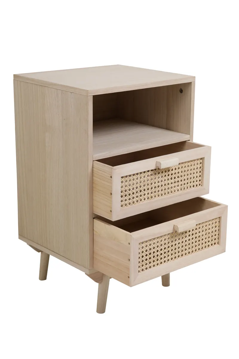 Kommode 42 × 36 cm mit Rattangeflecht, Natur, Ansicht 5