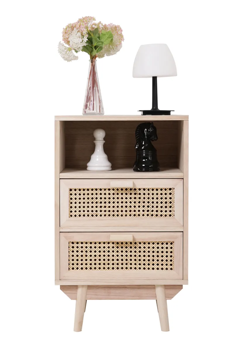Kommode 42 × 36 cm mit Rattangeflecht, Natur, Ansicht 6