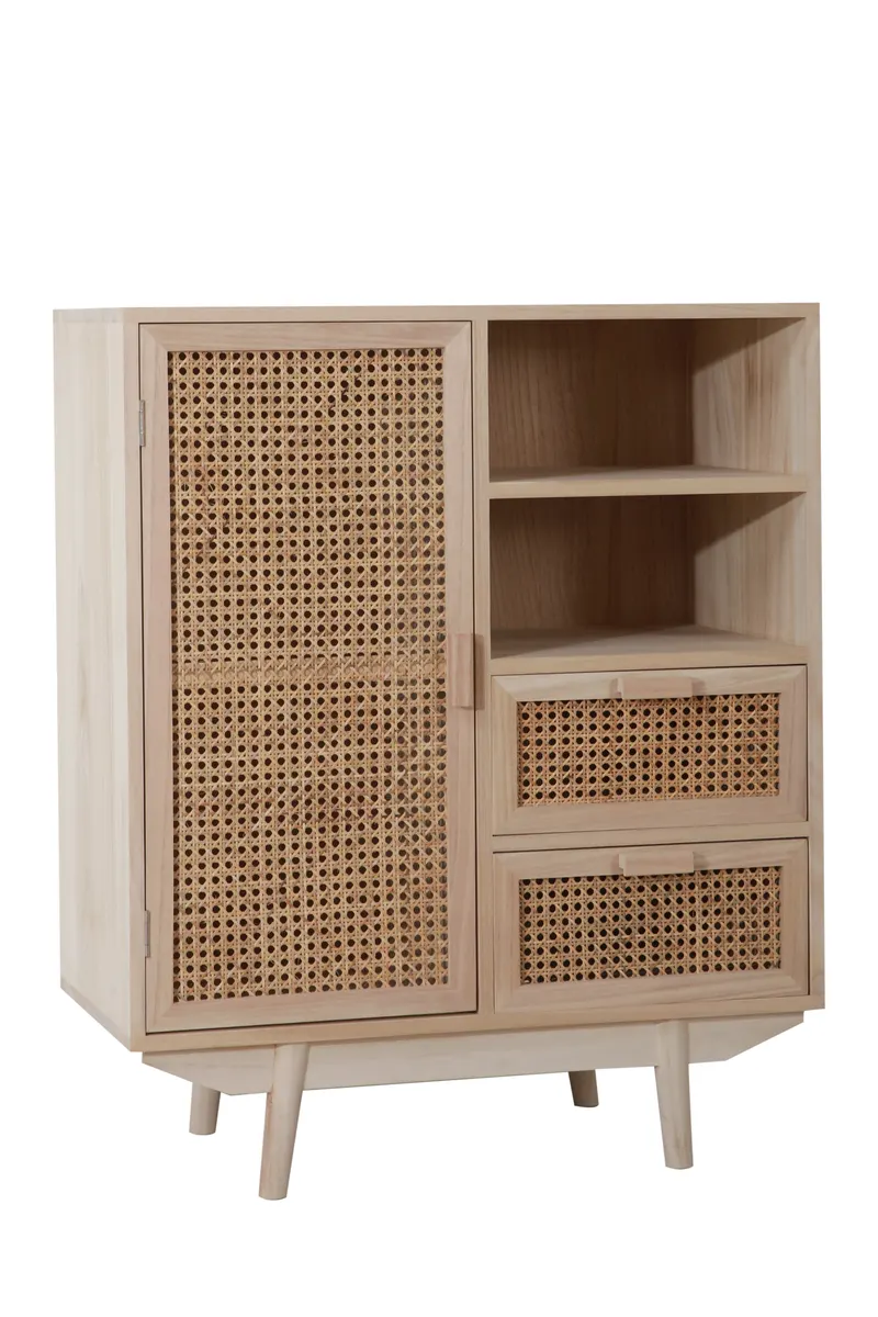 Svea Sideboard 70 × 36 cm mit Rattangeflecht, Natur