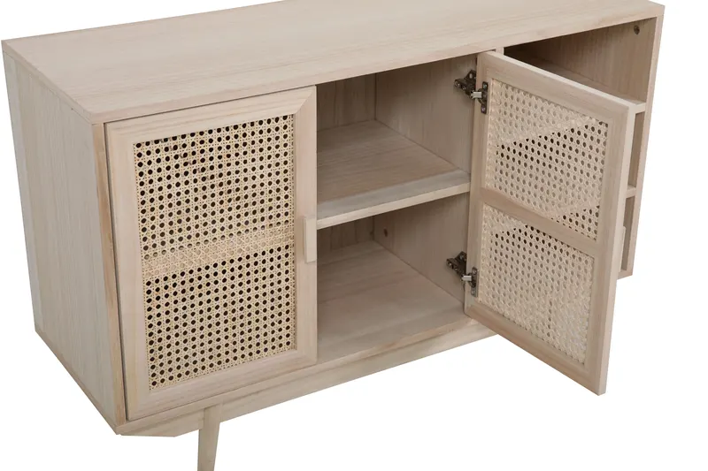 Sideboard 100 × 36 cm mit Rattanfront, Natur, Ansicht 7