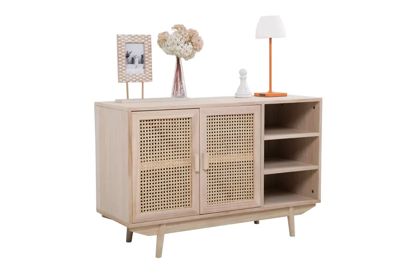 Sideboard 100 × 36 cm mit Rattanfront, Natur, Ansicht 8
