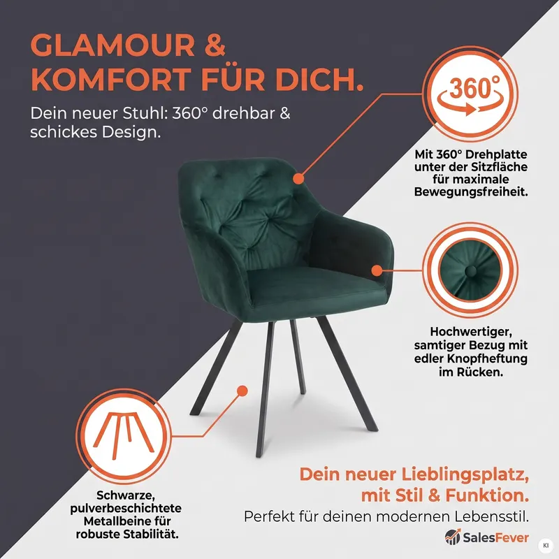 Armlehnstuhl mit 360° Drehfunktion, Tannengrün, Ansicht 15