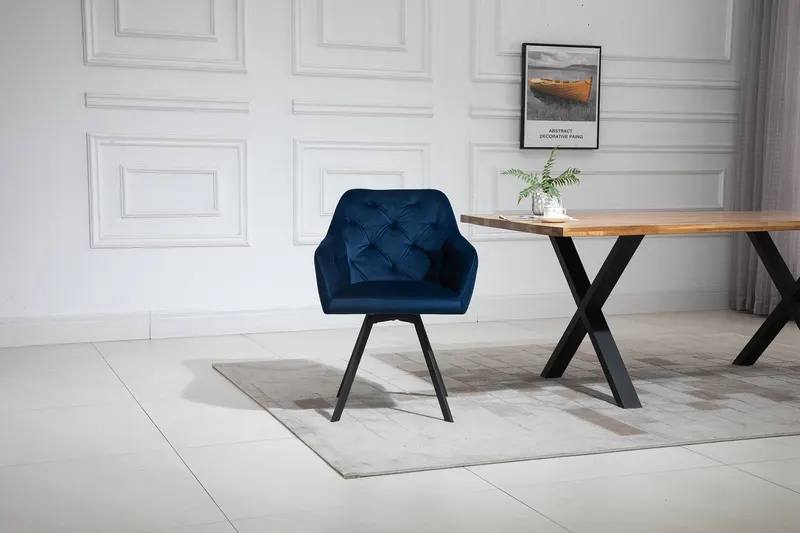 Armlehnstuhl mit 360° Drehfunktion Blau, Ansicht 9