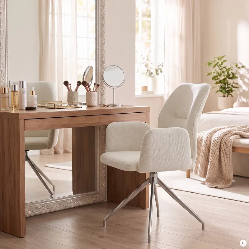 Armlehnstuhl mit 180° Drehfunktion Creme, Ansicht 9