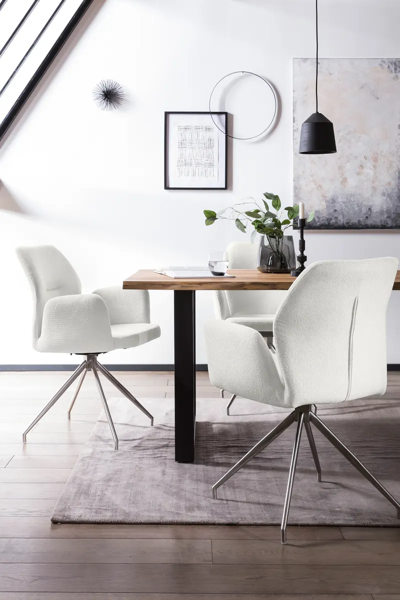 Armlehnstuhl mit 180° Drehfunktion Creme, Ansicht 7