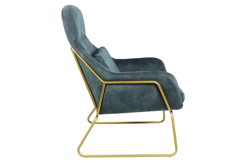 Relaxsessel aus Samtvelours Blau, Ansicht 3