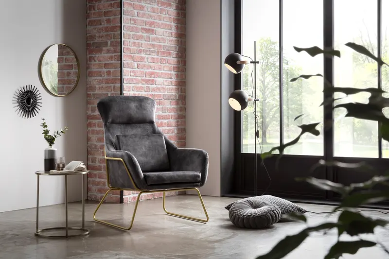 Relaxsessel aus Samtvelours Grau, Ansicht 5