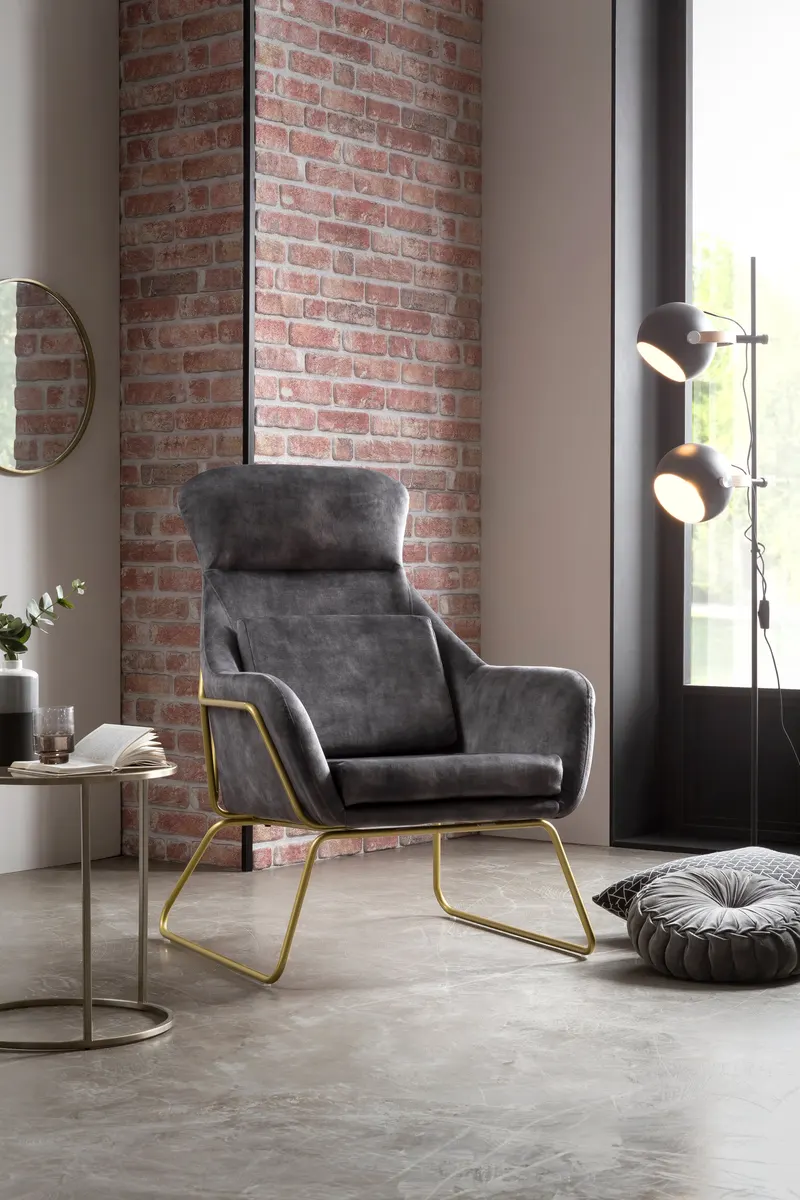 Relaxsessel aus Samtvelours Grau, Ansicht 6