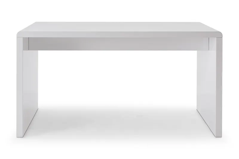Schreibtisch 160 × 70 cm, MDF weiß hochglanz lackiert, Ansicht 3