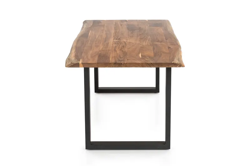 Esstisch aus Akazienholz 160 × 85 cm, Natur/Schwarz, Ansicht 3