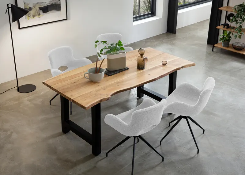 Esstisch Akazie 200 × 100 cm mit H-Gestell, Ansicht 12