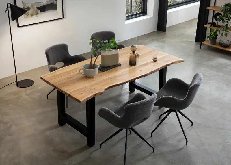 Esstisch Akazie 200 × 100 cm mit H-Gestell, Ansicht 14