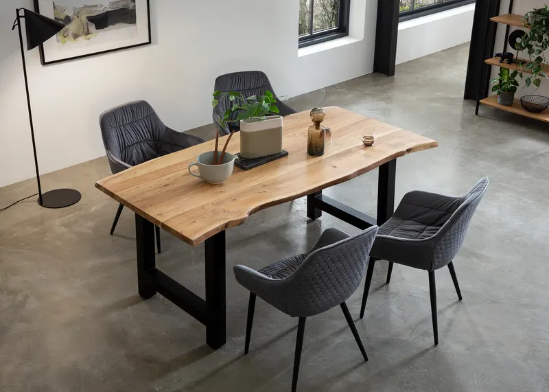 Esstisch Akazie 200 × 100 cm mit H-Gestell, Ansicht 16