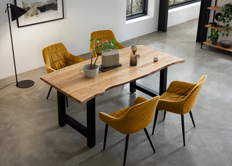 Esstisch Akazie 200 × 100 cm mit H-Gestell, Ansicht 17