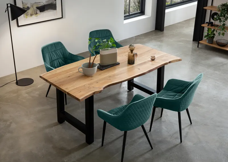 Esstisch Akazie 200 × 100 cm mit H-Gestell, Ansicht 18