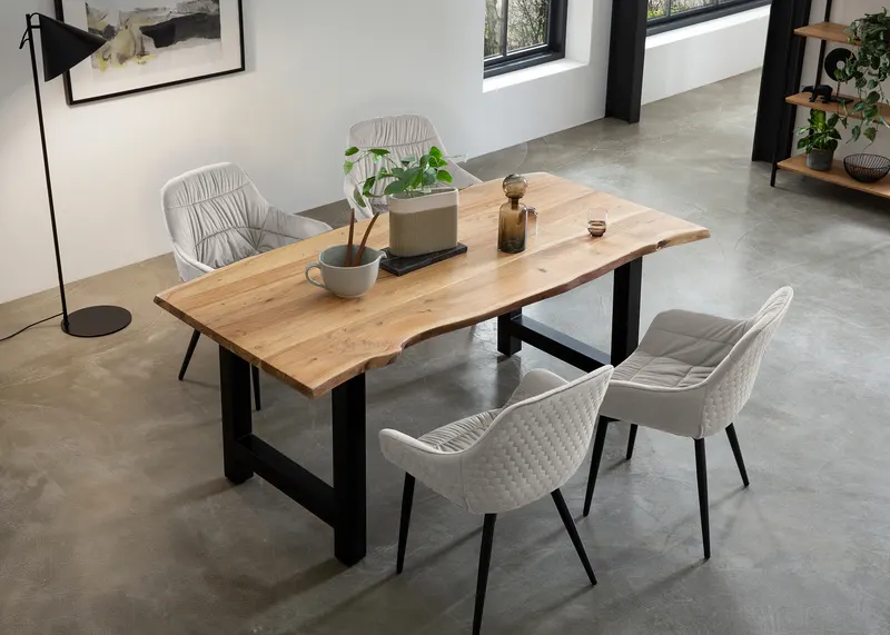 Esstisch Akazie 200 × 100 cm mit H-Gestell, Ansicht 21