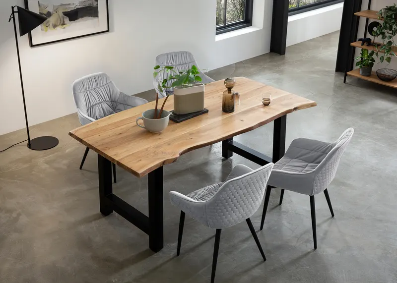 Esstisch Akazie 200 × 100 cm mit H-Gestell, Ansicht 22