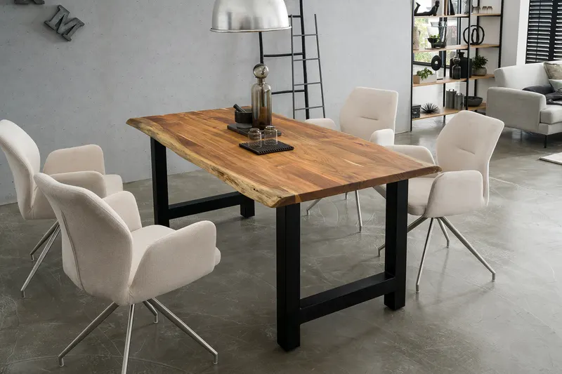 Esstisch Akazie 200 × 100 cm mit H-Gestell, Ansicht 8
