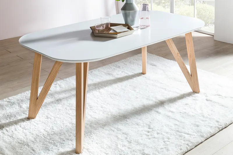 Essgruppe 5-teilig, 180 × 90 cm, Weiß und Gold, Ansicht 3