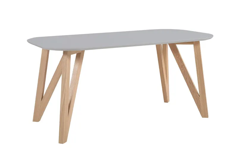 Essgruppe mit grauem Tisch und goldfarbenen Stühlen, Ansicht 2