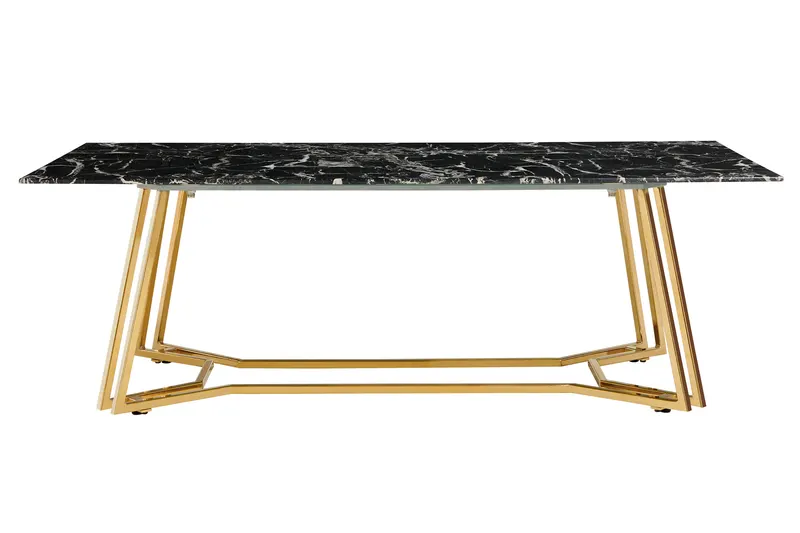Nelio Couchtisch 110 × 60 cm, Schwarz/Gold