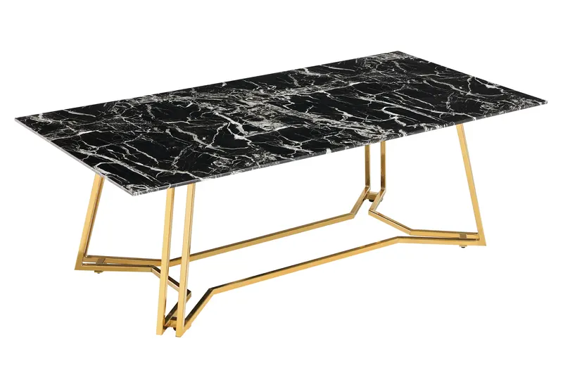 Couchtisch 110 × 60 cm, Schwarz/Gold, Ansicht 2