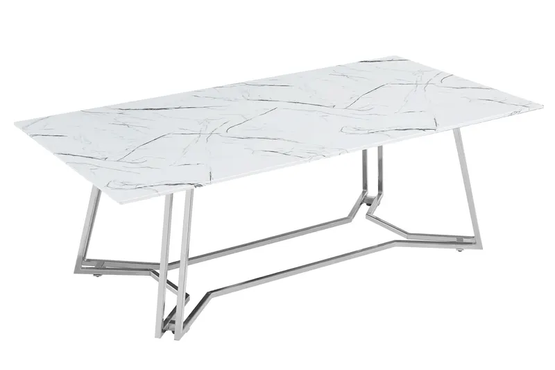 Couchtisch 110 × 60 cm, Weiß/Chrom, Ansicht 2