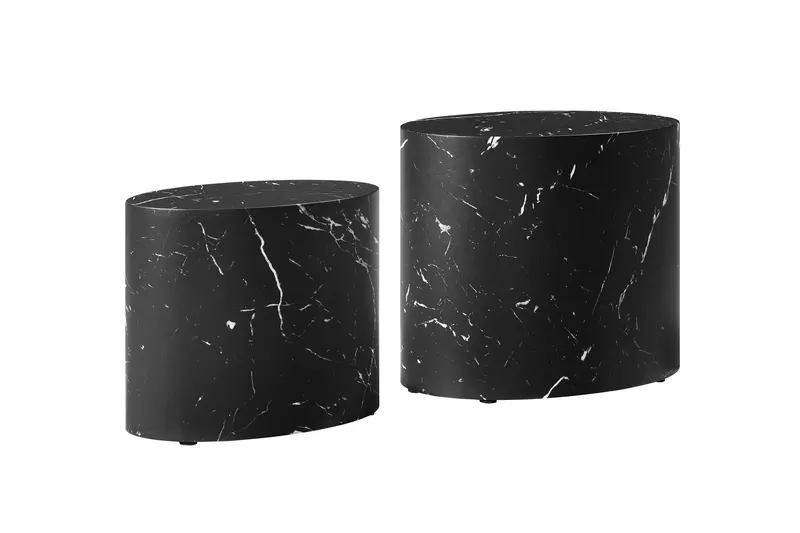 Couchtisch 2er-Set in Schwarz, Marmoroptik, Ansicht 2