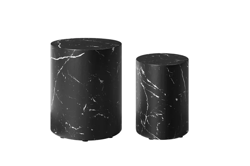 Couchtisch 2er-Set in Schwarz, Marmoroptik, Ansicht 3
