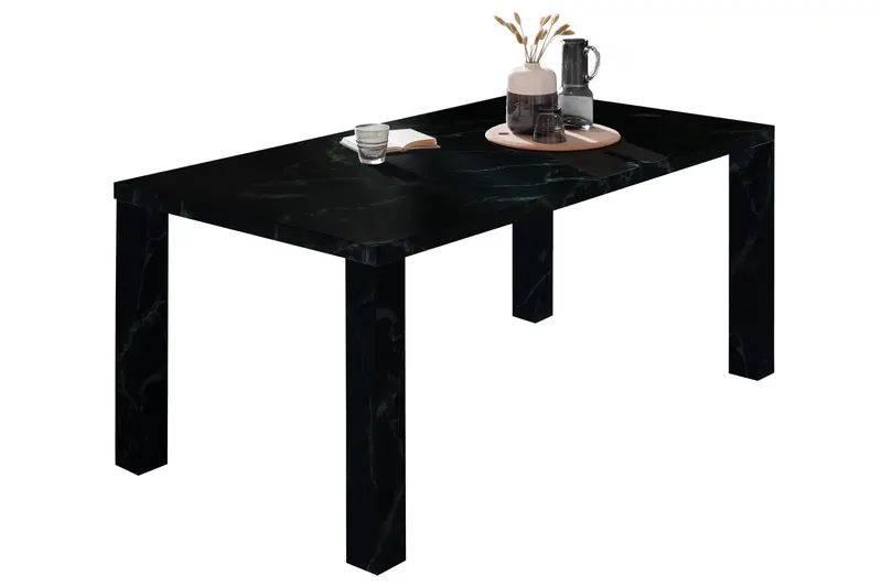Lance Esstisch 180 × 90 cm, Schwarz in Marmoroptik