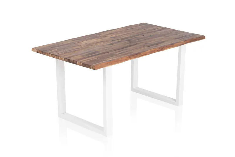 Esstisch 200 × 100 cm Akazie, Natur/Weiß, Ansicht 3