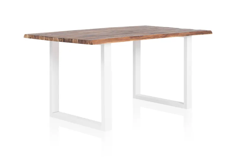 Esstisch 200 × 100 cm Akazie, Natur/Weiß, Ansicht 4