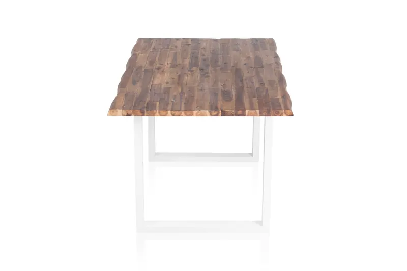Esstisch 200 × 100 cm Akazie, Natur/Weiß, Ansicht 5