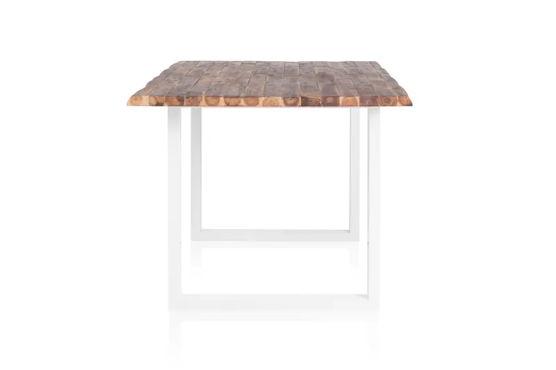 Esstisch 200 × 100 cm Akazie, Natur/Weiß, Ansicht 6