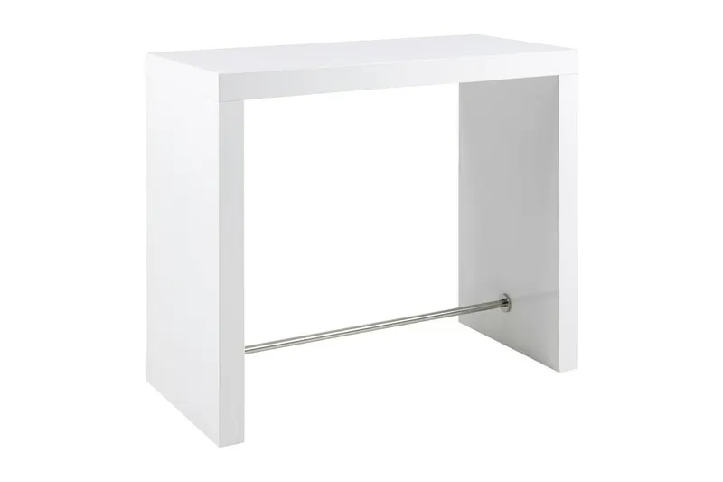 Bartisch Weiß Hochglanz 130 × 60 cm, Ansicht 2