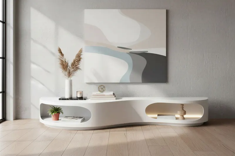 Lowboard 200 × 50 × 30 cm, weiß, Ansicht 4