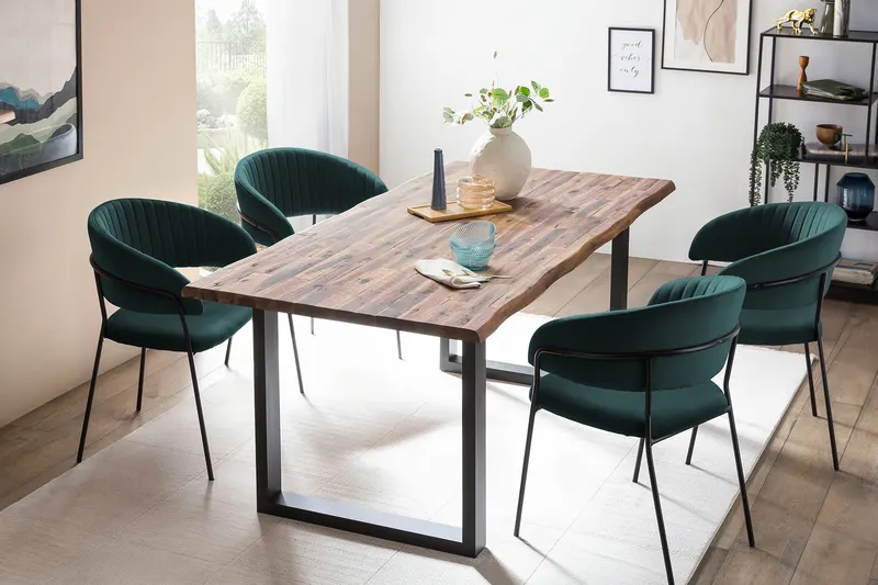 Esstisch 200 × 100 cm aus Akazie und Metall, Ansicht 11