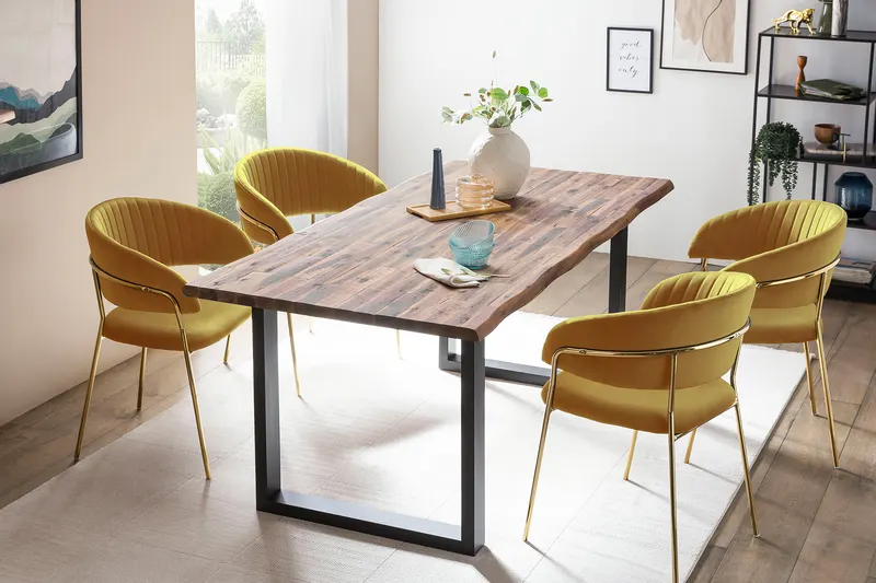 Esstisch 200 × 100 cm aus Akazie und Metall, Ansicht 17
