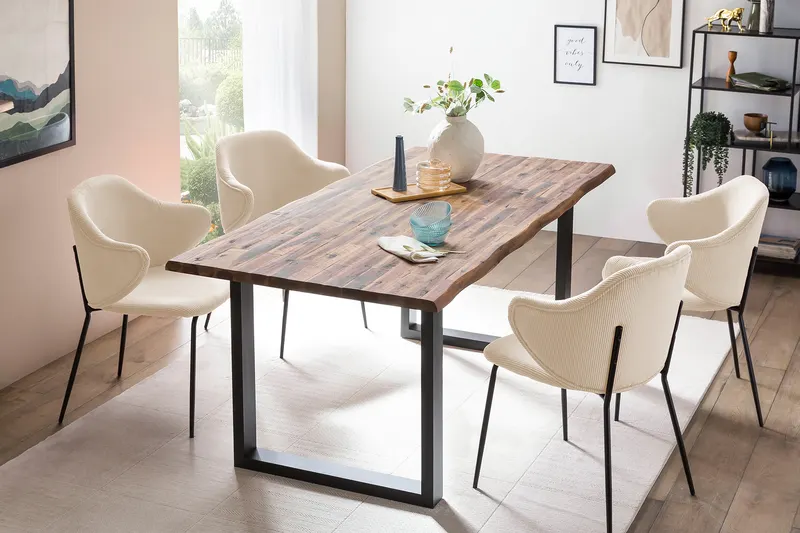 Esstisch 200 × 100 cm aus Akazie und Metall, Ansicht 18