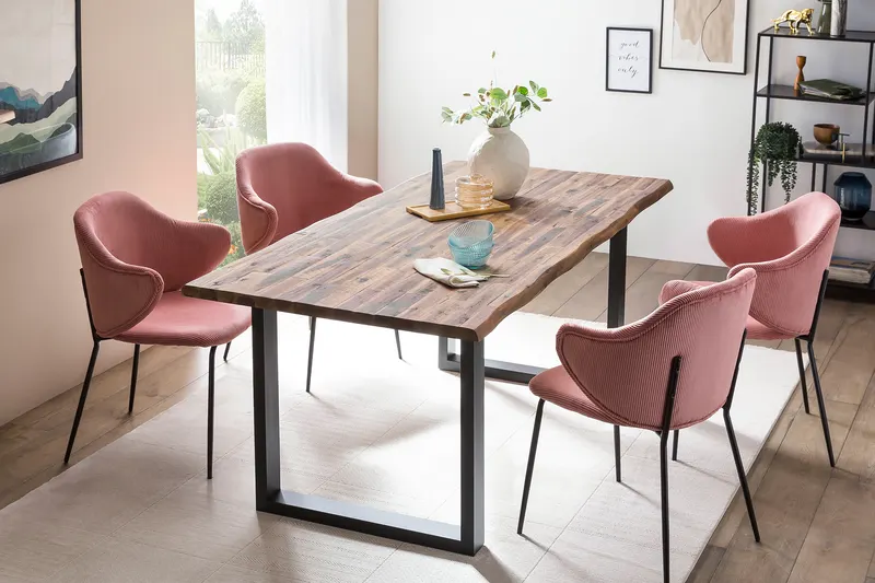 Esstisch 200 × 100 cm aus Akazie und Metall, Ansicht 20