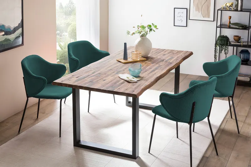 Esstisch 200 × 100 cm aus Akazie und Metall, Ansicht 22