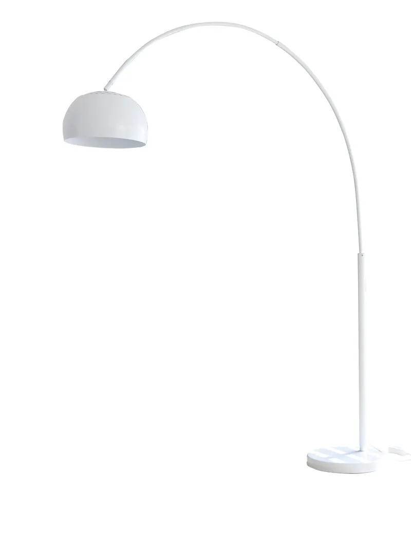 Bogenlampe 195 cm weiß mit Marmorsockel