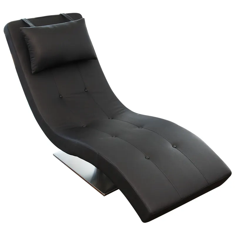 Relaxliege in Kunstleder Optik, Schwarz