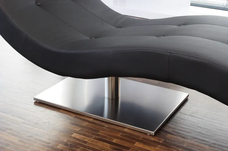 Relaxliege schwarz in Kunstleder-Optik, Ansicht 4